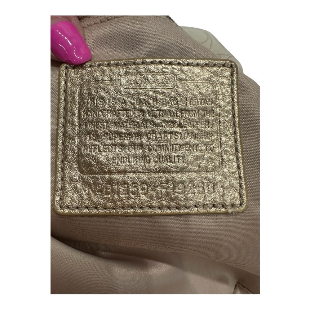 Coach Vintage Penelope Signature Crossbody Bag F19260 Linen Gold Metallic Y2K - Picture 14 of 16